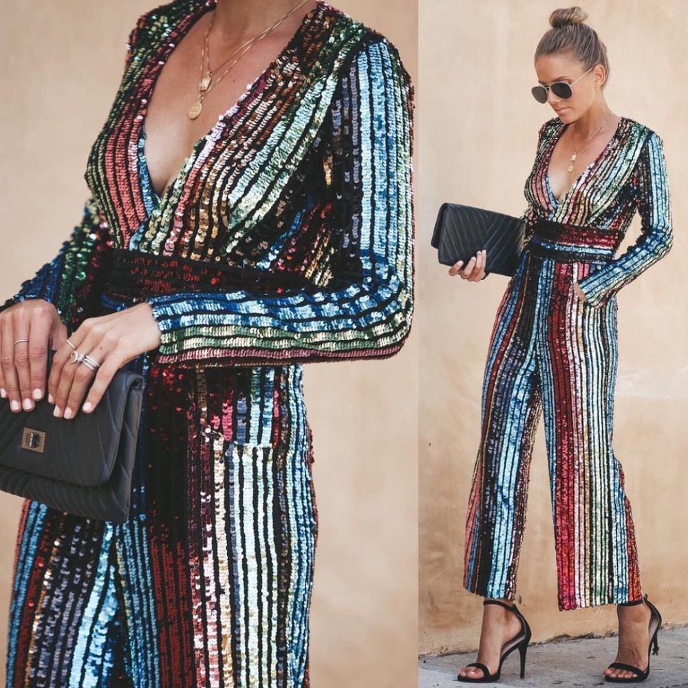 ISO Vick The Champagne Sequin Jumpsuit